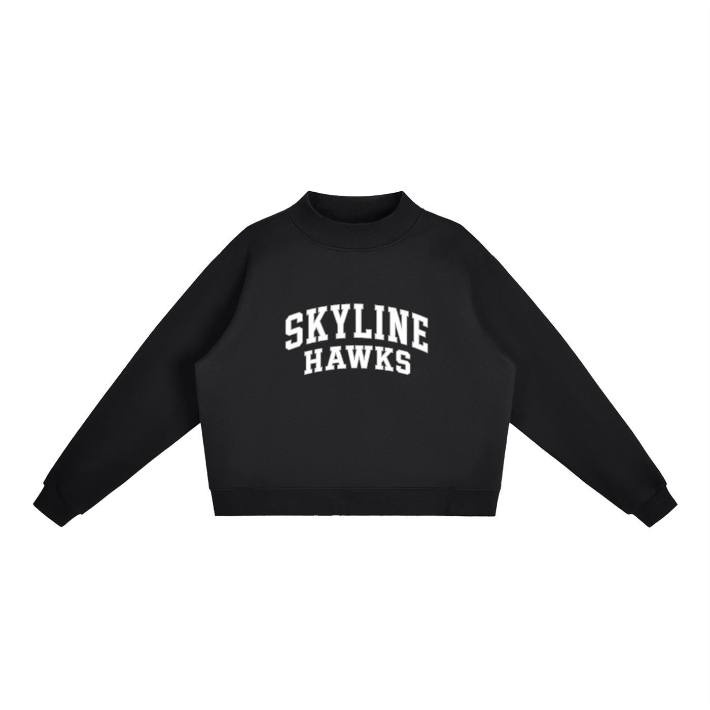 Essential Fleece Mock-Neck Crew Sweatshirt