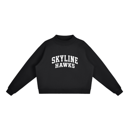 Essential Fleece Mock-Neck Crew Sweatshirt