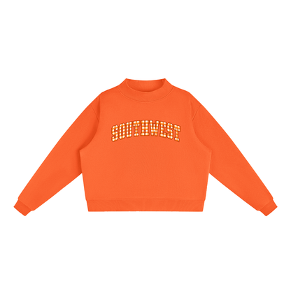 Essential Fleece Mock-Neck Crew Sweatshirt