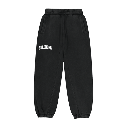 Basic 2 White Green Bulldogs Fleeced Jogger Sweatpants