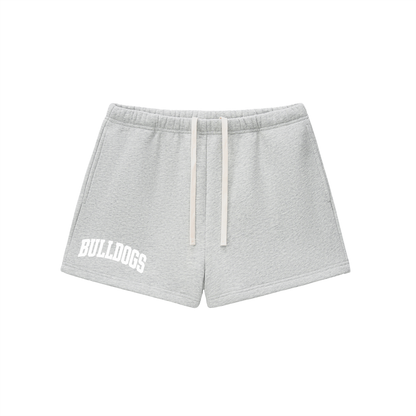 Basic 2 White Green Bulldogs Essential Fleece Drawstring Sweatshorts