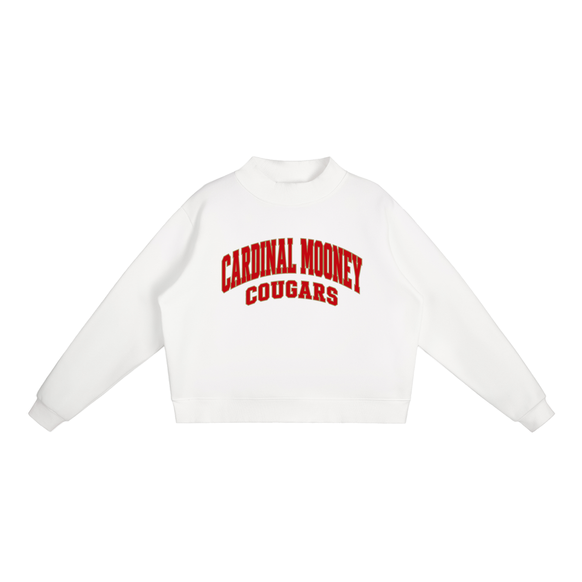 Basic 2 Cardinal Mooney Essential Fleece Mock-Neck Crew Sweatshirt