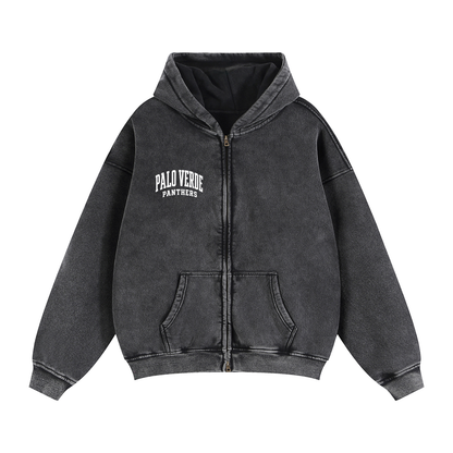Zip-Through Boxy Fleece Hoodie