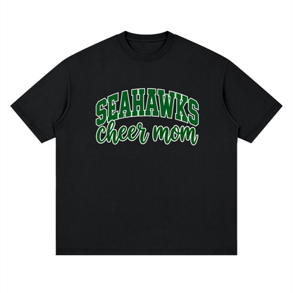 Cheer Mom Seahawks Oversized Drop Shoulder T-Shirt