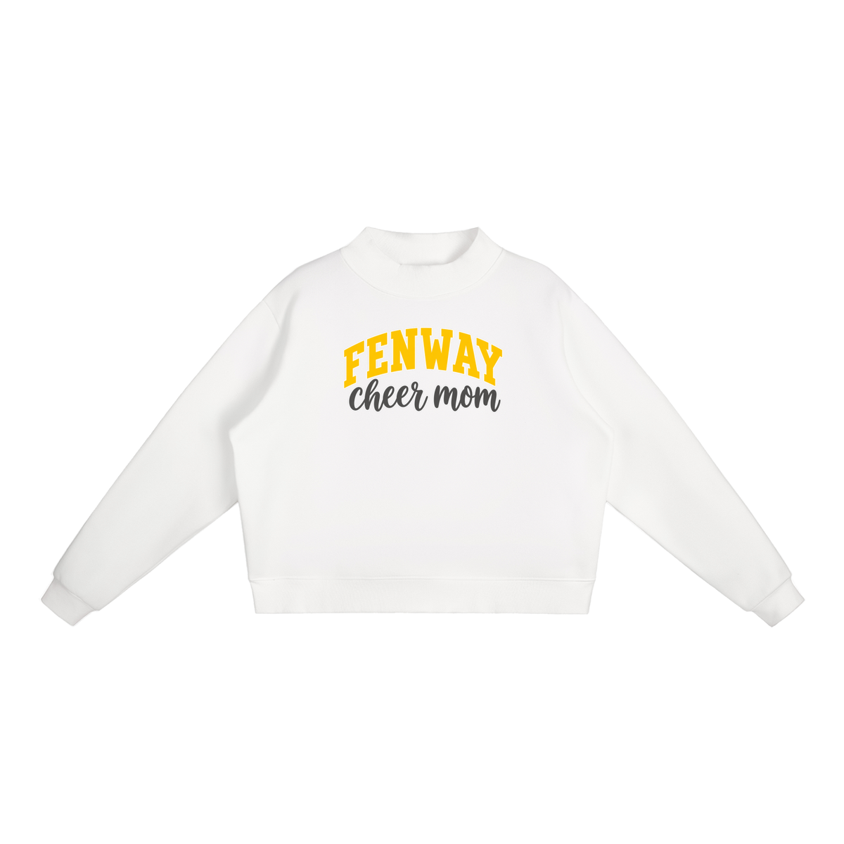 Cheer Mom Fenway Essential Fleece Mock-Neck Crew Sweatshirt (printed)