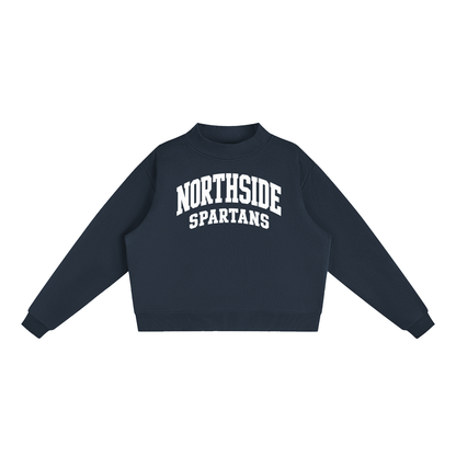 Basic 2 White Northside Essential Fleece Mock-Neck Crew Sweatshirt (printed)