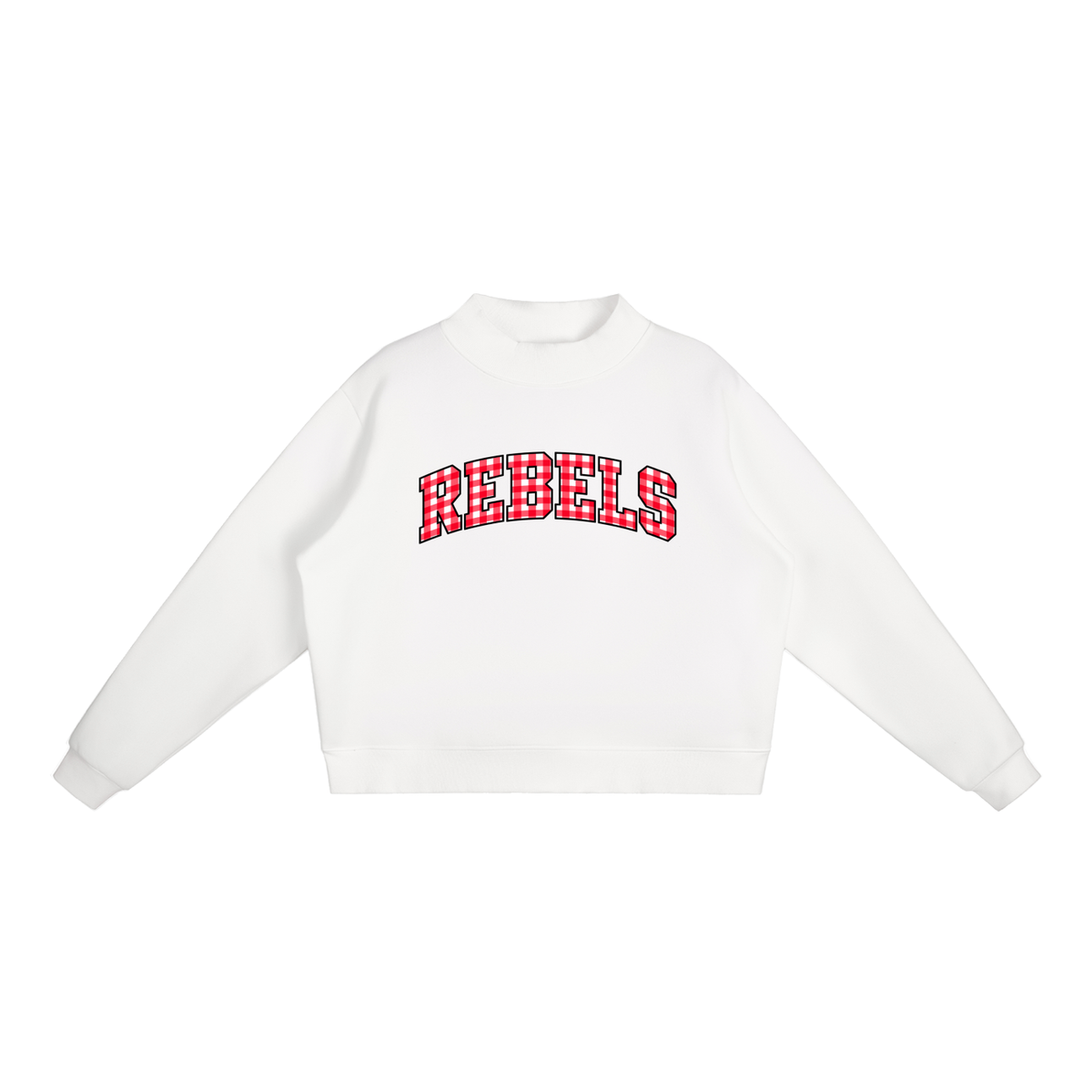 Gingham UNLV Essential Fleece Mock-Neck Crew Sweatshirt (printed)