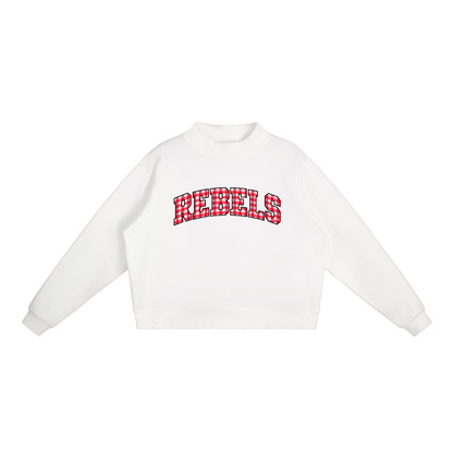 Gingham UNLV Essential Fleece Mock-Neck Crew Sweatshirt (printed)