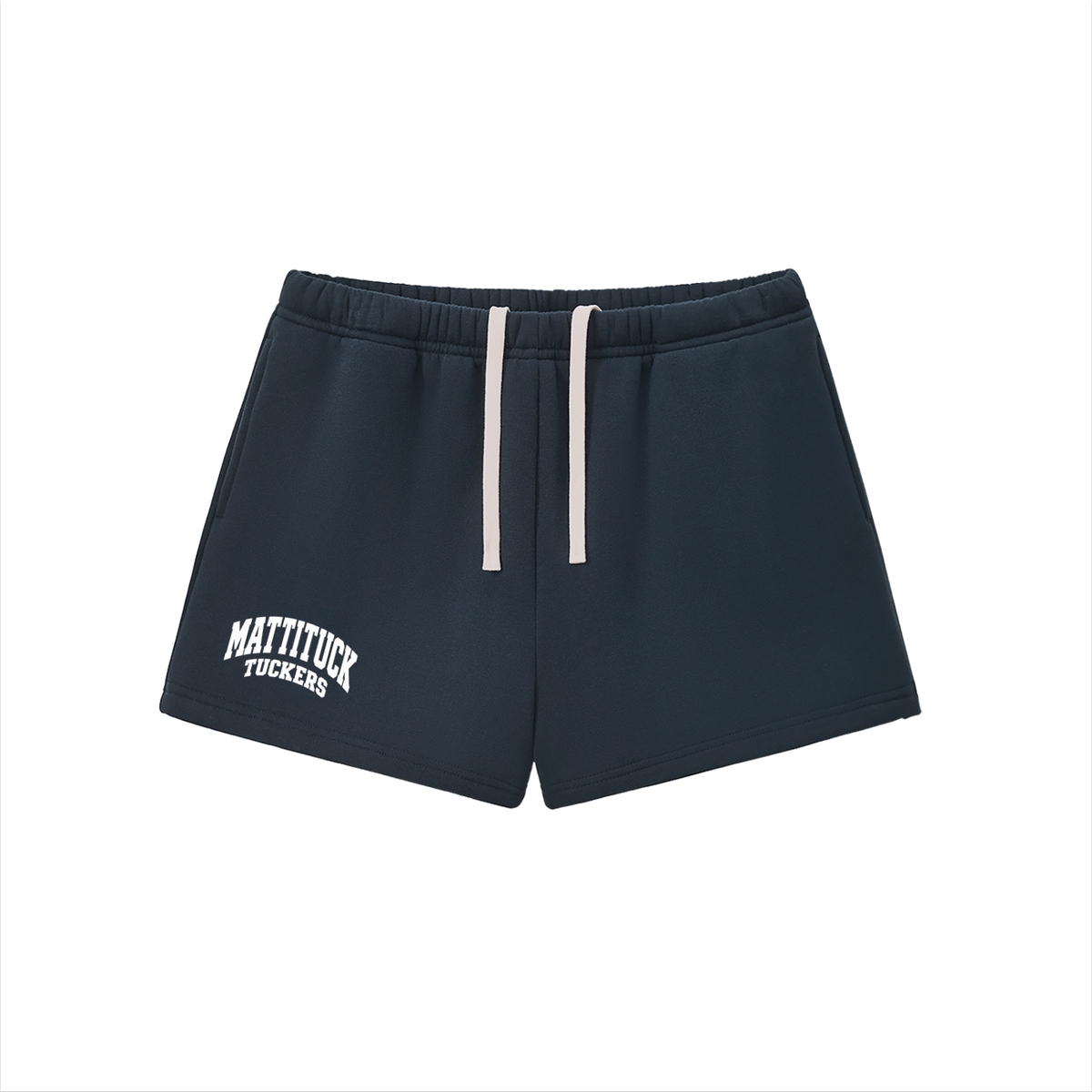 Basic 2 White Mattituck Essential Fleece Drawstring Sweatshorts