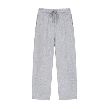 Solid Color Straight-Leg Sweatpants