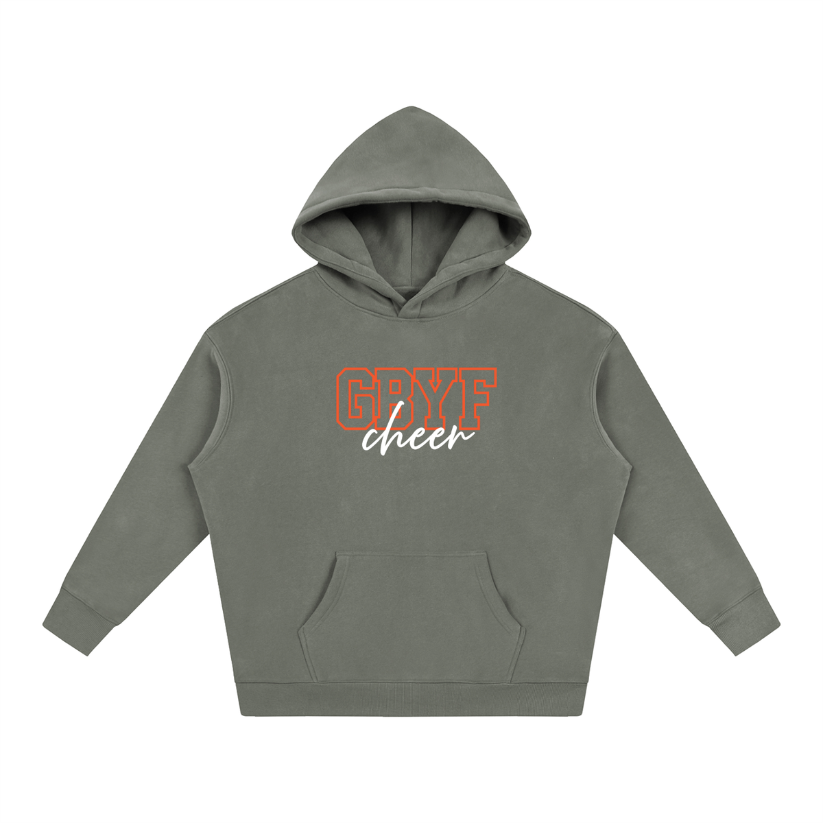 Cursive Front Green Bulldogs Oversize Fleeced Hoodie