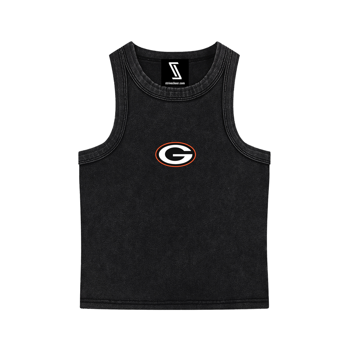 Mascot Green Bulldogs Snow Washed Tank Top