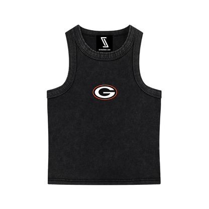 Mascot Green Bulldogs Snow Washed Tank Top
