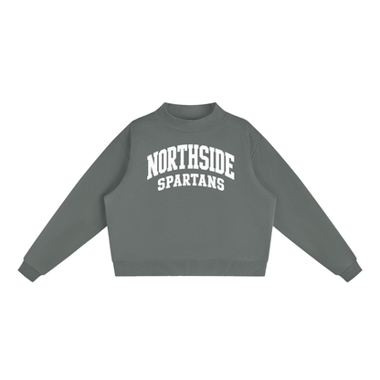 Basic 2 White Northside Essential Fleece Mock-Neck Crew Sweatshirt (printed)