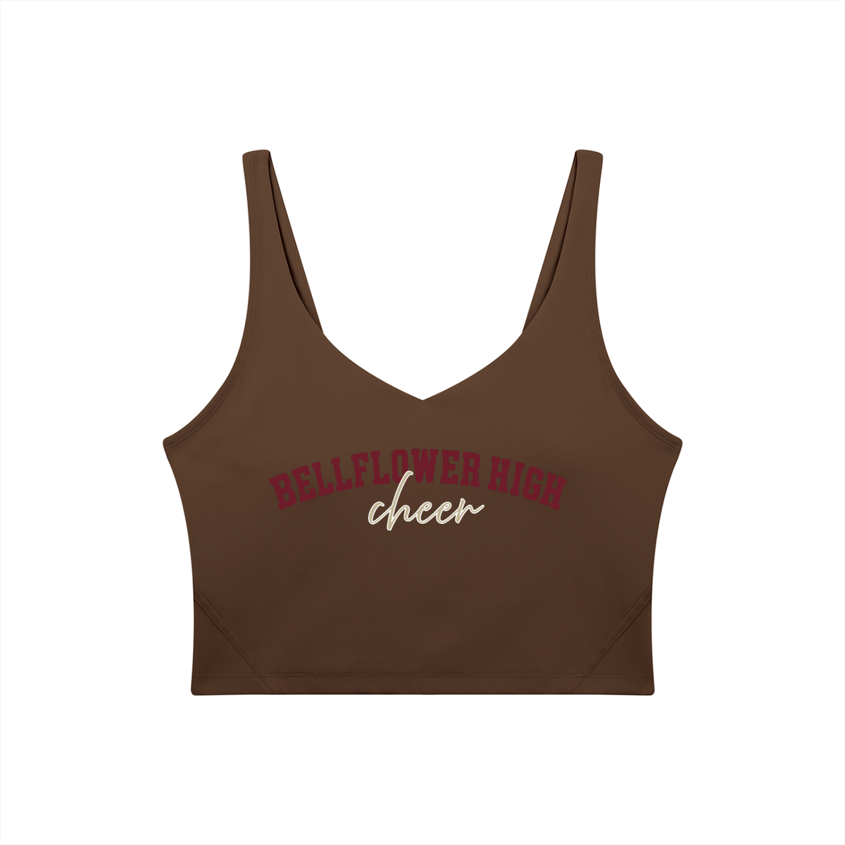 Cursive Bellflower Women's V-Neck Yoga Sports Bra