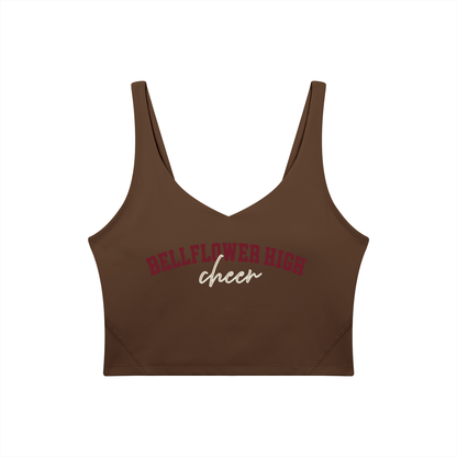 Cursive Bellflower Women's V-Neck Yoga Sports Bra