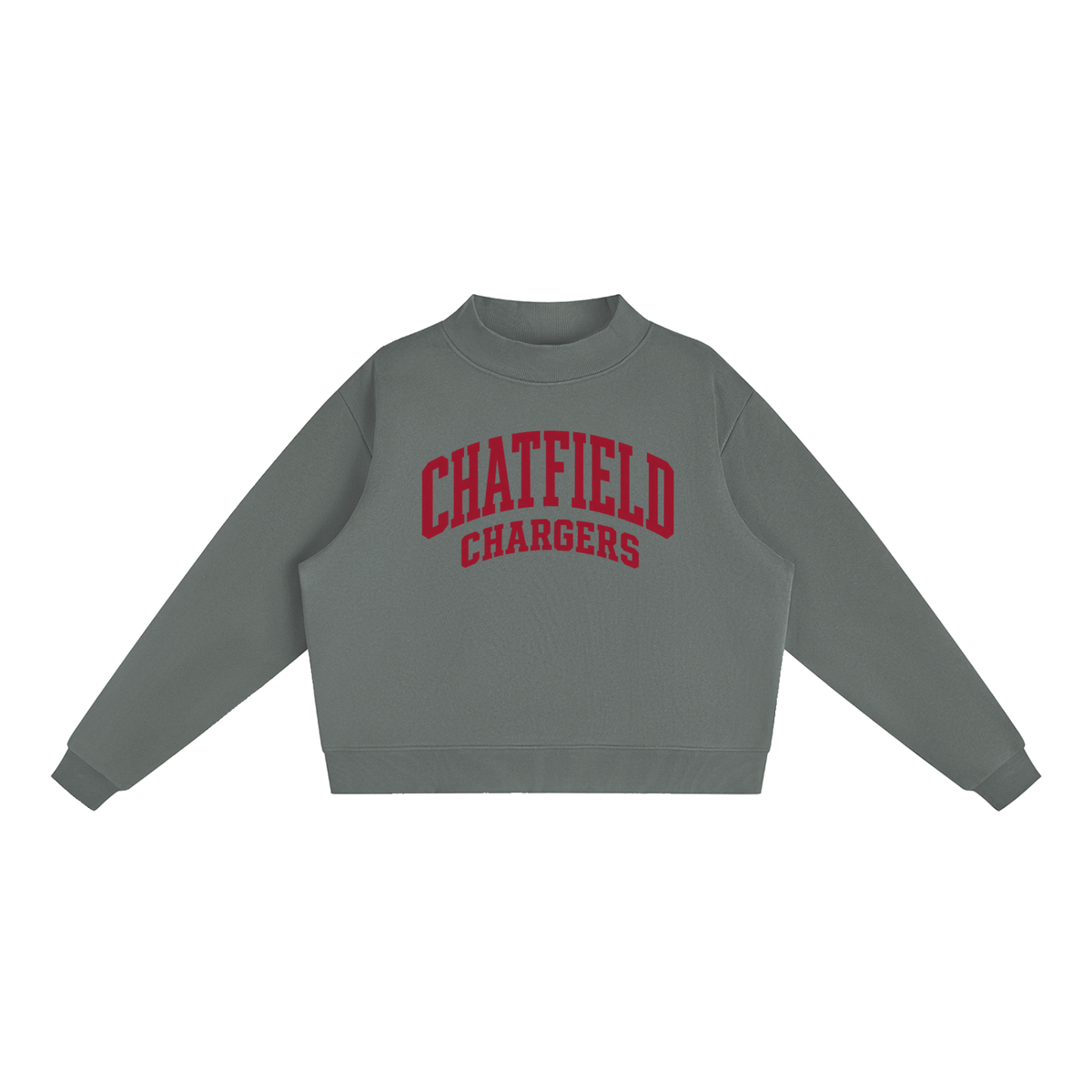 Basic 2 Chatfield Essential Fleece Mock-Neck Crew Sweatshirt (printed)