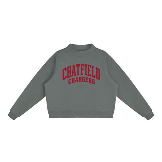 Essential Fleece Mock-Neck Crew Sweatshirt