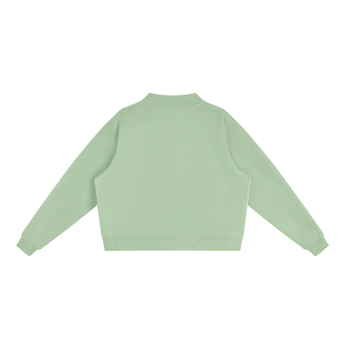 Gingham Mock Essential Fleece Mock-Neck Crew Sweatshirt (Printed)