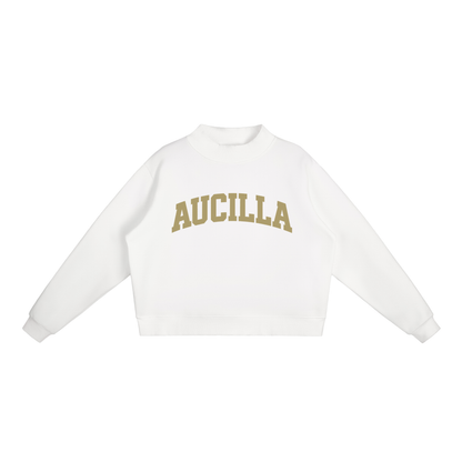 Essential Fleece Mock-Neck Crew Sweatshirt