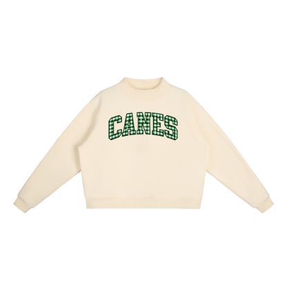 Gingham Westhampton Essential Fleece Mock-Neck Crew Sweatshirt