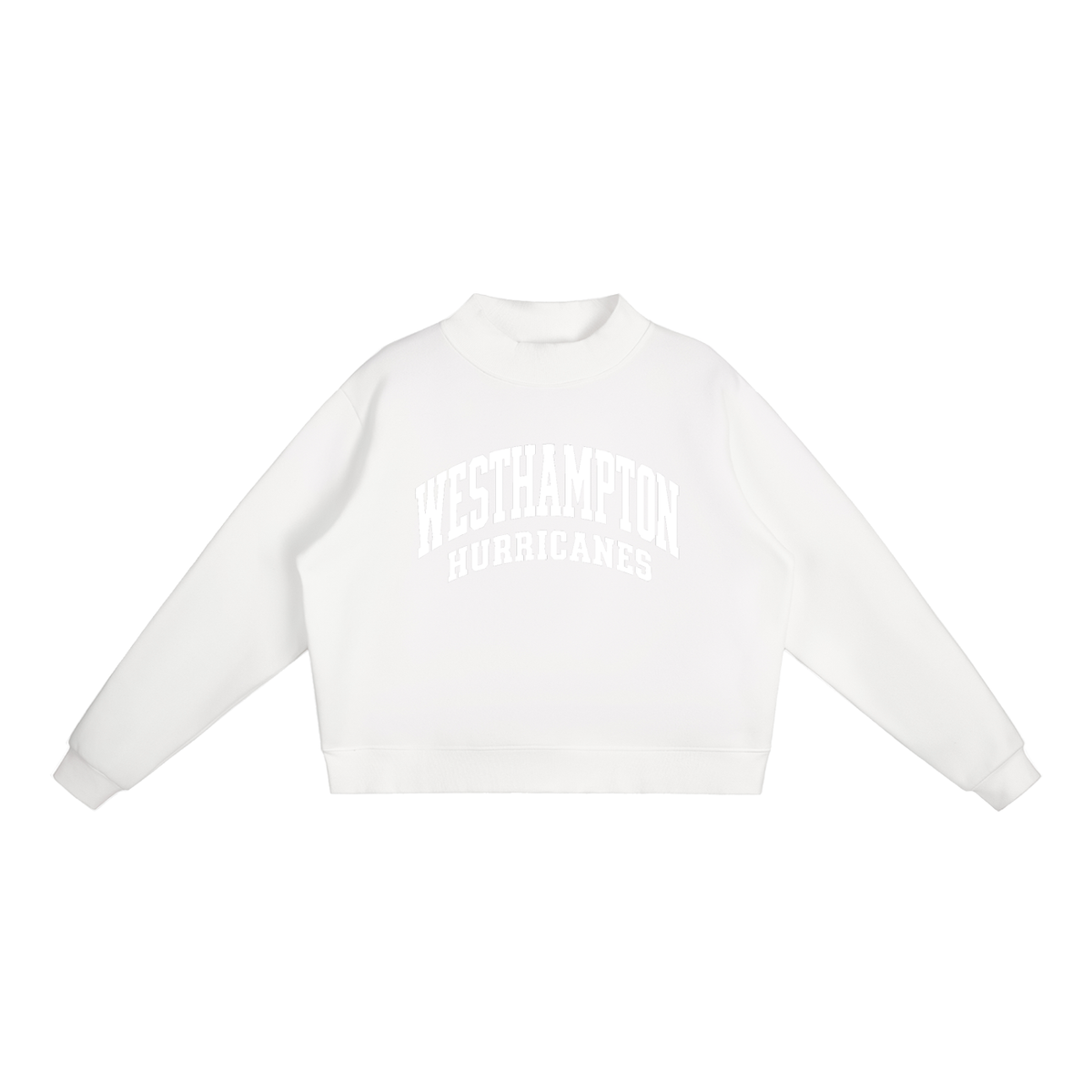 Basic 2 White Westhampton Essential Fleece Mock-Neck Crew Sweatshirt