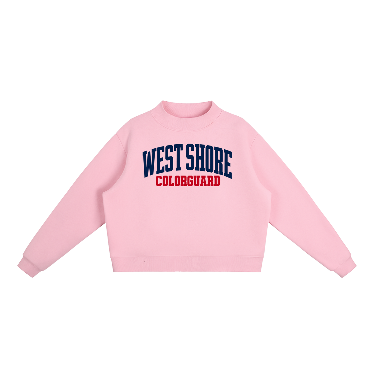 Basic 1 West Shore Essential Fleece Mock-Neck Crew Sweatshirt (printed)