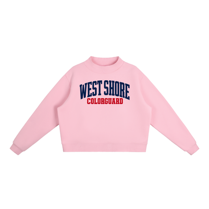 Basic 1 West Shore Essential Fleece Mock-Neck Crew Sweatshirt (printed)