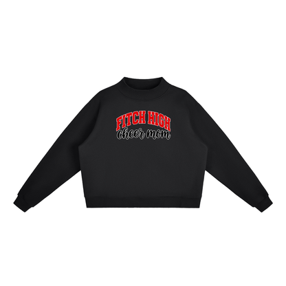 Cheer Mom Fitch Essential Fleece Mock-Neck Crew Sweatshirt (printed)
