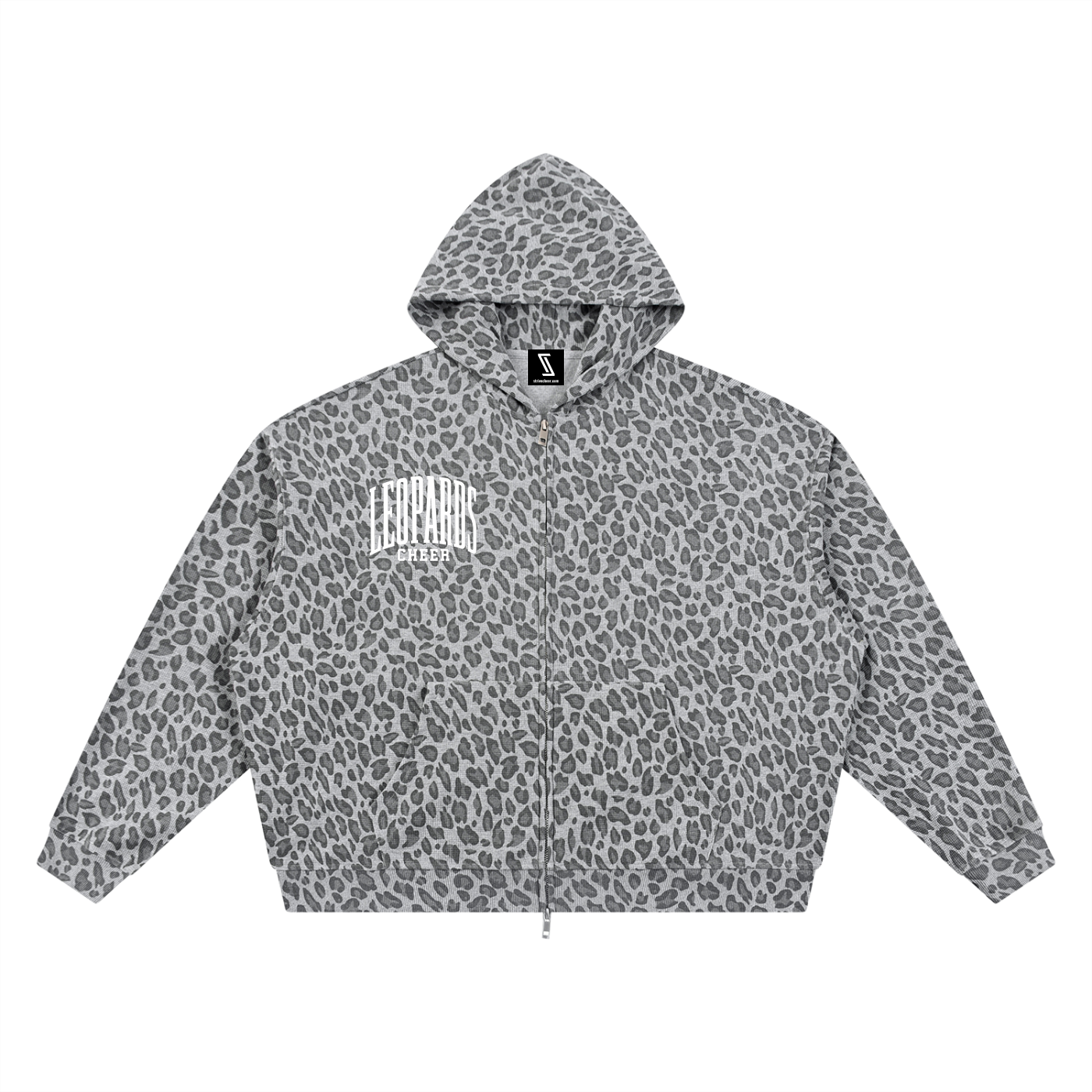 Unisex Leopard Print Full Zip Hoodie