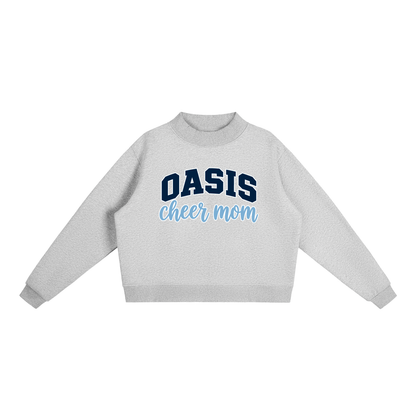 Cheer Mom Oasis Essential Fleece Mock-Neck Crew Sweatshirt
