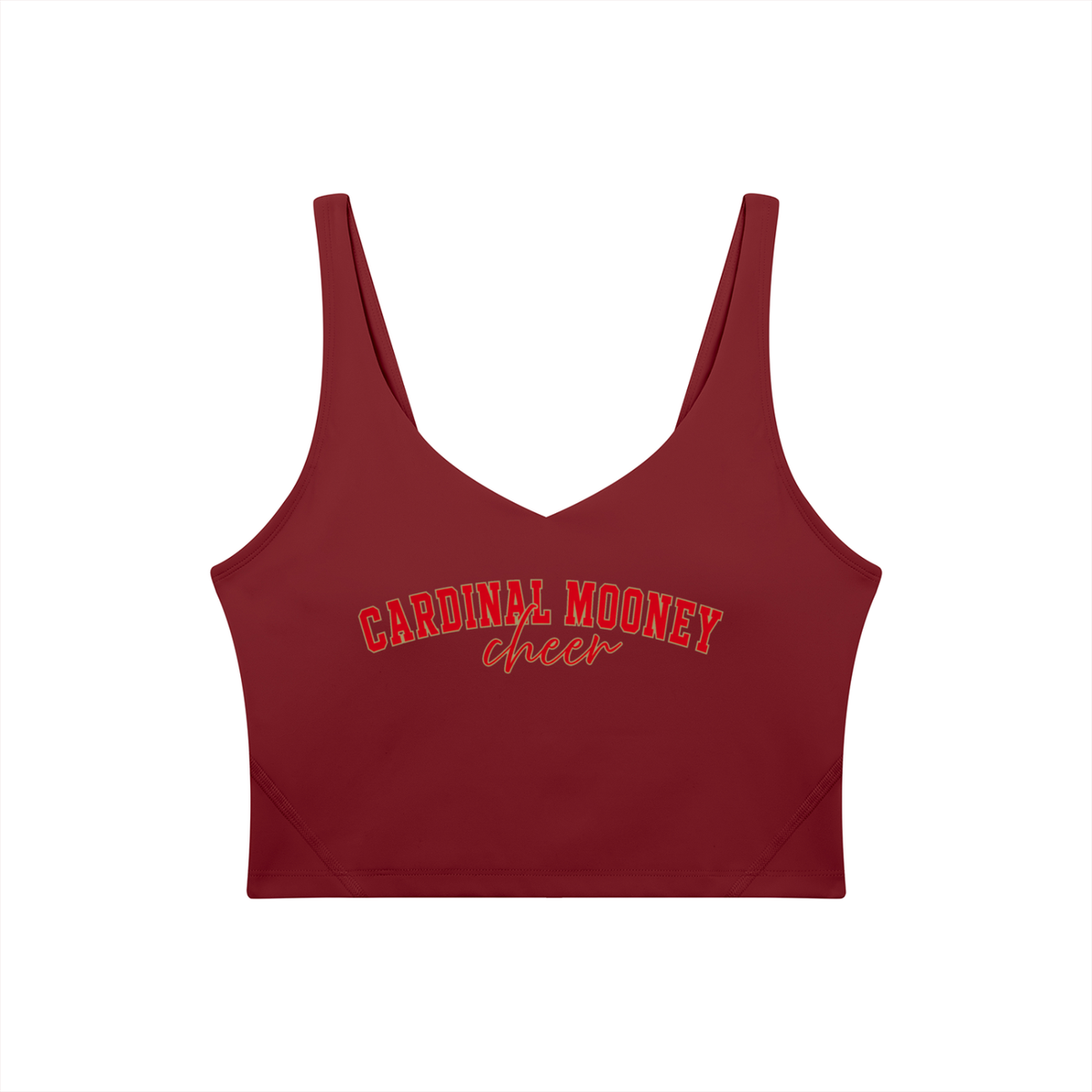 Cursive Cardinal Mooney Women's V-Neck Yoga Sports Bra