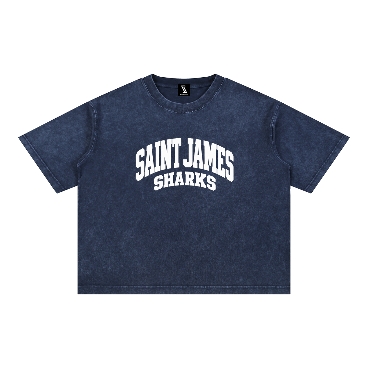 Basic 2 White Saint James Mineral Wash Boxy Cotton T-Shirt