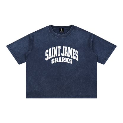 Basic 2 White Saint James Mineral Wash Boxy Cotton T-Shirt
