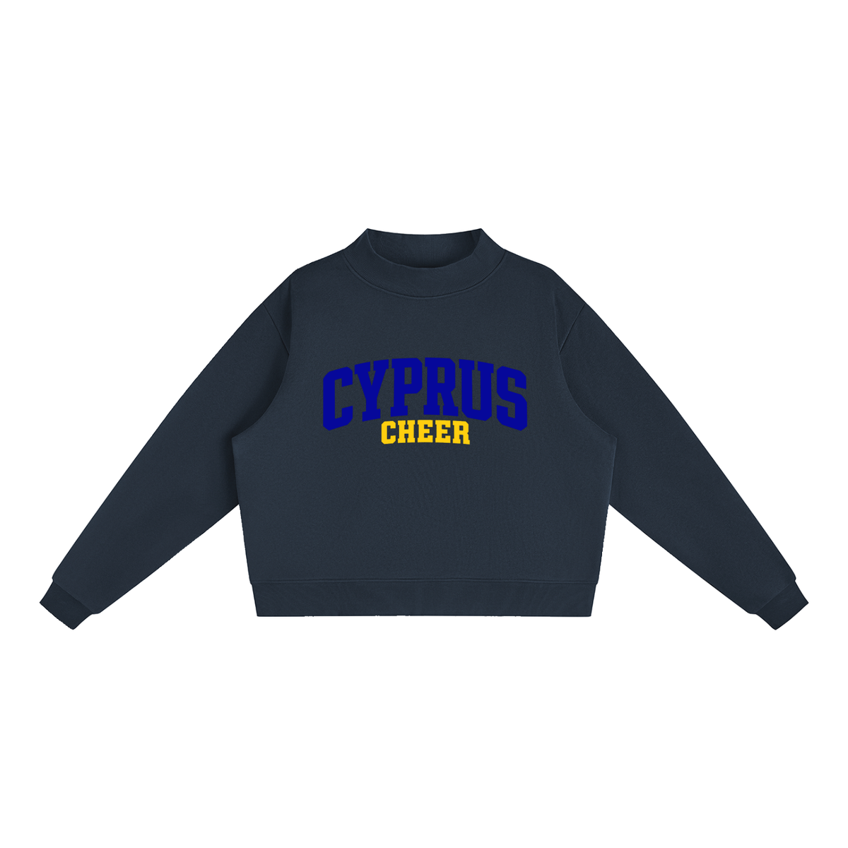 Basic 1 Cyprus Essential Fleece Mock-Neck Crew Sweatshirt