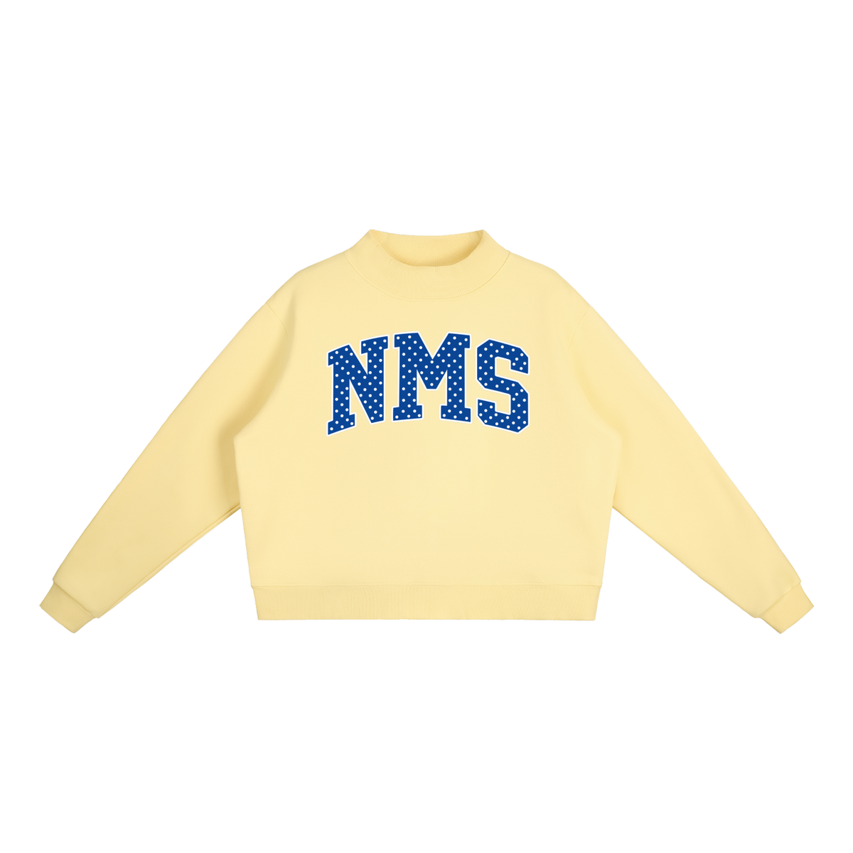 Polka Dot Northside Essential Fleece Mock-Neck Crew Sweatshirt (printed)
