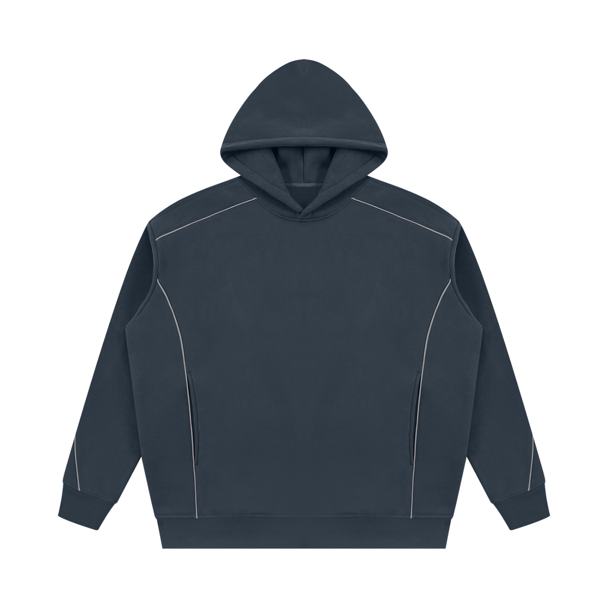 Unisex Oversized Piping Fleece Hoodie