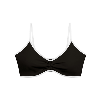 Women's Color Block Ruched V-Neck Sports Bra