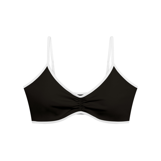 Women's Color Block Ruched V-Neck Sports Bra