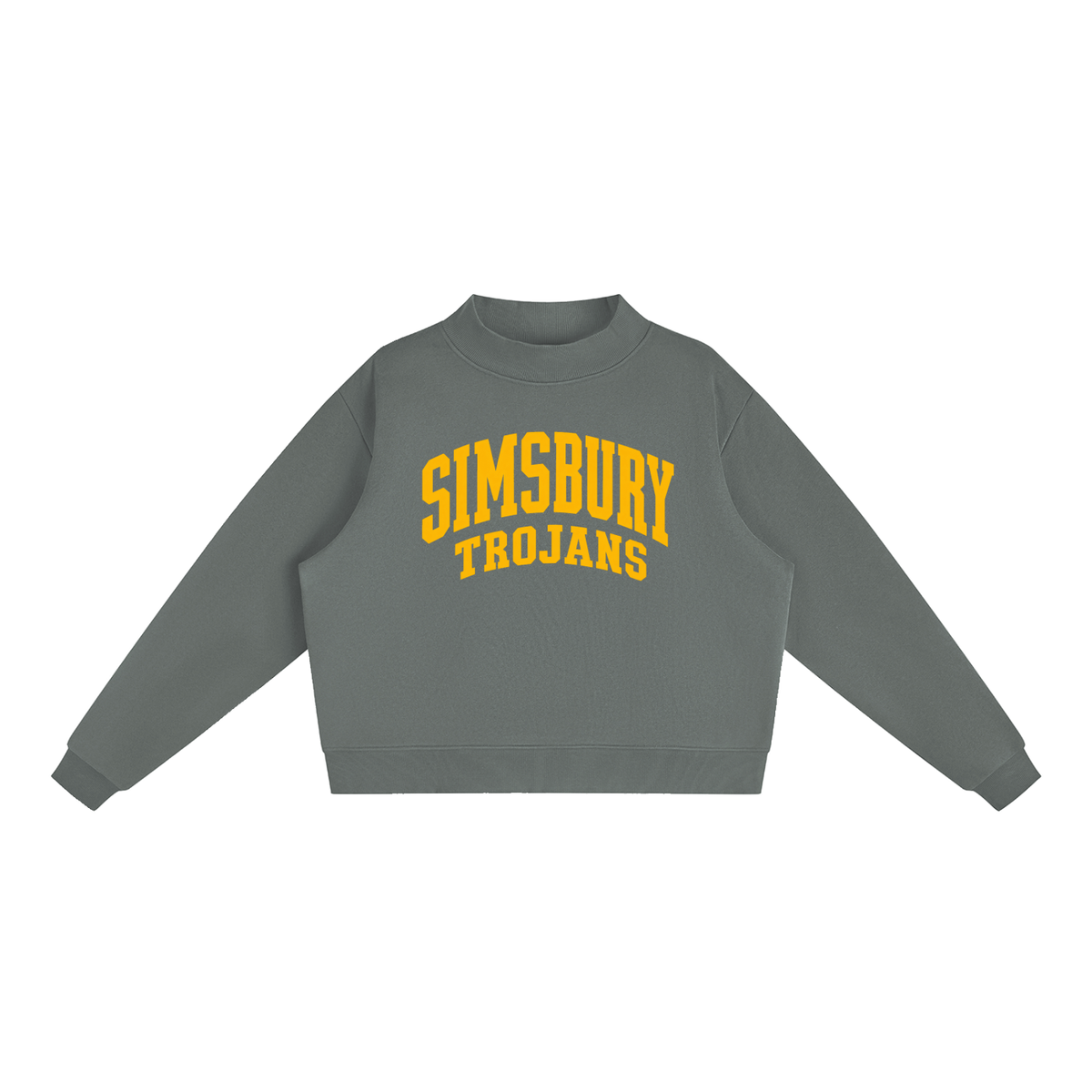 Basic 2 Simsbury Essential Fleece Mock-Neck Crew Sweatshirt (printed)