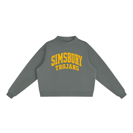 Essential Fleece Mock-Neck Crew Sweatshirt