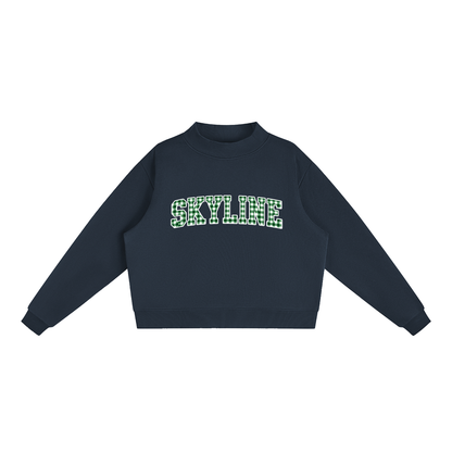 Essential Fleece Mock-Neck Crew Sweatshirt