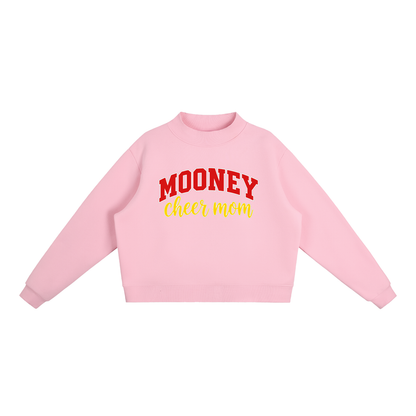 Cheer Mom Cardinal Mooney Essential Fleece Mock-Neck Crew Sweatshirt