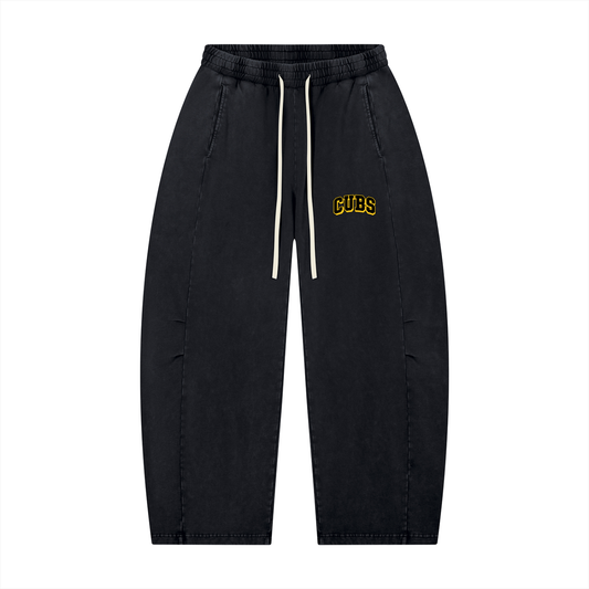 Unisex Mineral Wash Barrel Leg Pants
