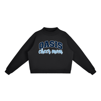 Cheer Mom Oasis Essential Fleece Mock-Neck Crew Sweatshirt