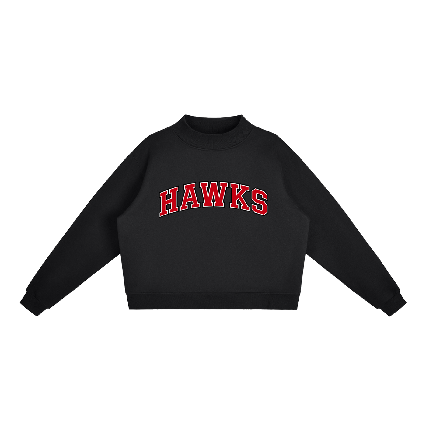 Collegiate Hawks Fleece Mock-Neck Crew Sweatshirt