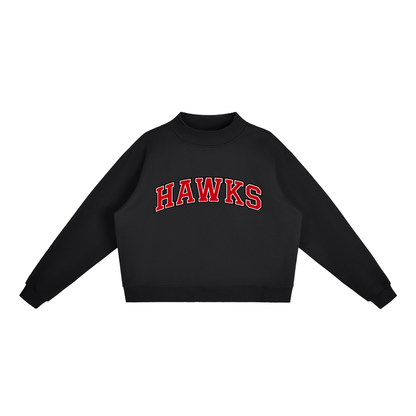 Collegiate Hawks Fleece Mock-Neck Crew Sweatshirt