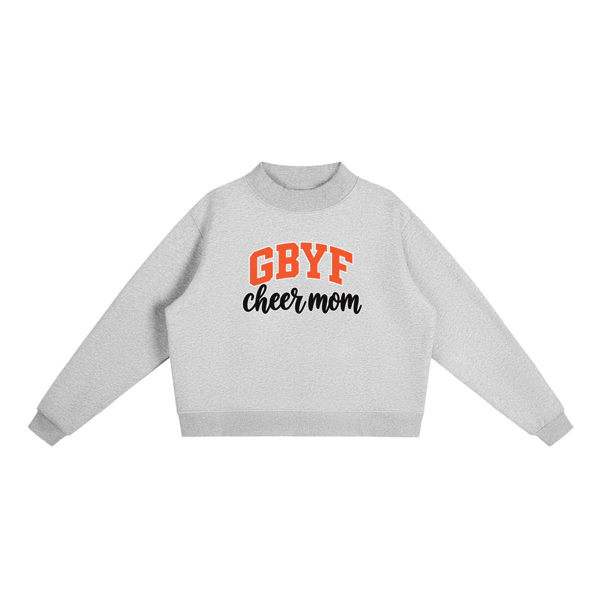 Cheer Mom Green Bulldogs Essential Fleece Mock-Neck Crew Sweatshirt