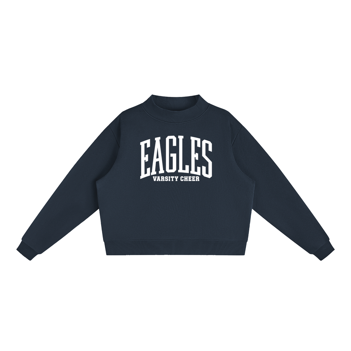 Essential Fleece Mock-Neck Crew Printed Sweatshirt