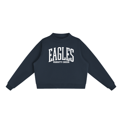 Essential Fleece Mock-Neck Crew Printed Sweatshirt